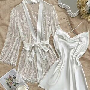 White bridal robe